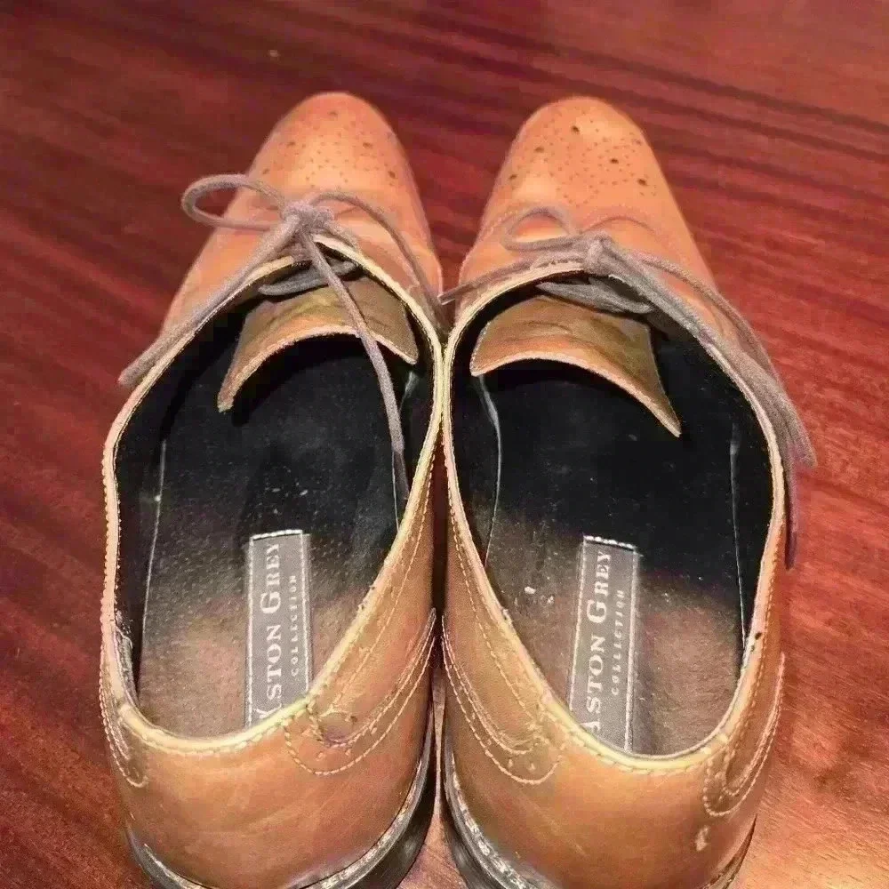 Aston Grey Mercer Wingtip Dress Shoes Men Brown Size 9.5